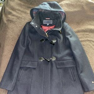 Tommy Hilfiger womens size large pea jacket with toggle and horns. Ships quick